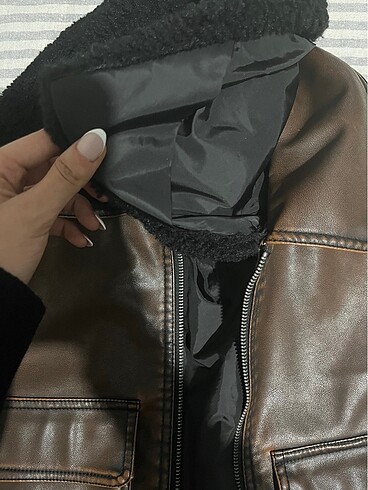 xs Beden kahverengi Renk Stradivarius deri ceket