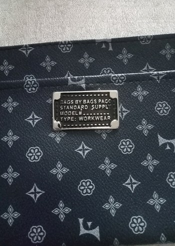 Gri Baskılı Kadın Fermuarlı Portföy Çanta - Görsel 2