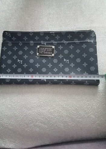 Gri Baskılı Kadın Fermuarlı Portföy Çanta - Görsel 4