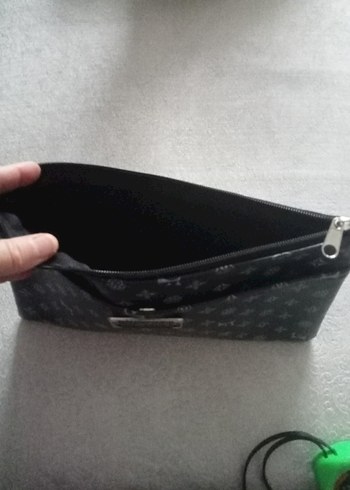 Gri Baskılı Kadın Fermuarlı Portföy Çanta - Görsel 5