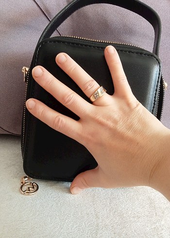 Siyah Deri Kadın El Çantası - Görsel 6