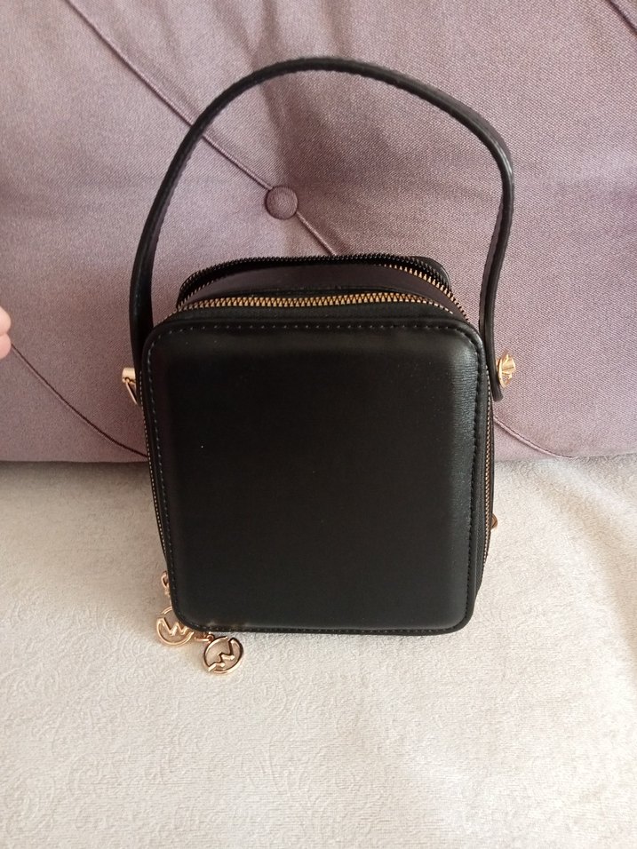 Siyah Deri Kadın El Çantası - Görsel 4