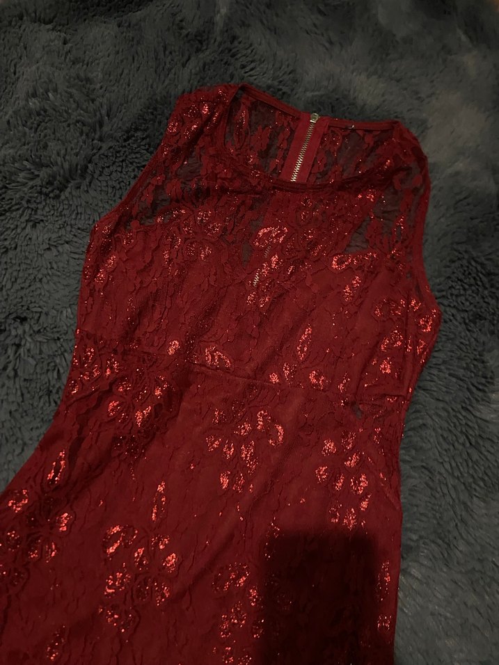 kırmızı dantelli gotik elbise - Görsel 2