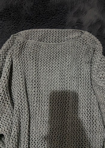 delikli gri kazak - Görsel 2