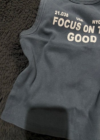 mavi kolsuz crop - Görsel 3