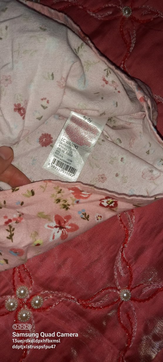 Pembe Çiçek Desenli Uzun Kollu Kız Elbisesi - Görsel 5