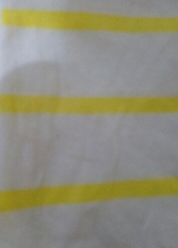 18-24 Ay Beden sarı Renk Beyaz Sarı çizgili tişört 
