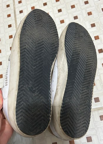 Beyaz Kadın Sneaker - Yılan Desenli, Bağcıklı - Görsel 3