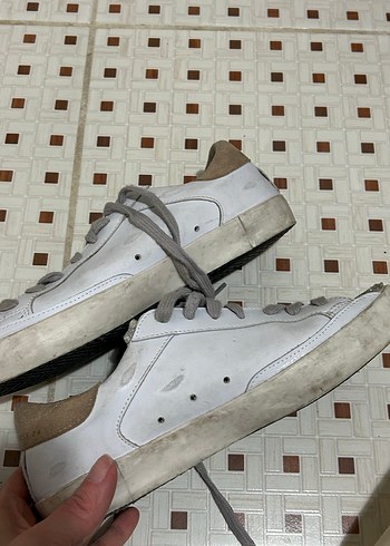 Beyaz Kadın Sneaker - Yılan Desenli, Bağcıklı - Görsel 5