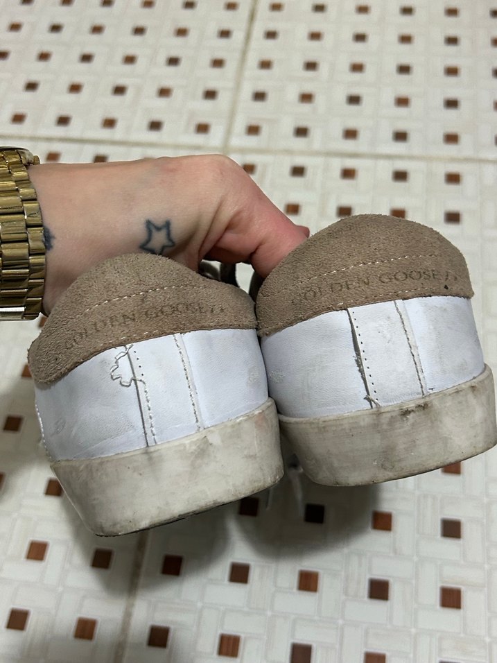 Beyaz Kadın Sneaker - Yılan Desenli, Bağcıklı - Görsel 2