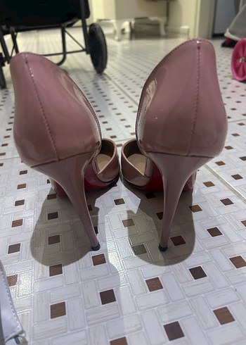 Pembe Rugan Stiletto Topuklu Kadın Ayakkabı - Görsel 6