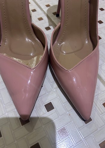 Pembe Rugan Stiletto Topuklu Kadın Ayakkabı - Görsel 3