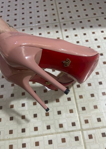 Pembe Rugan Stiletto Topuklu Kadın Ayakkabı - Görsel 8