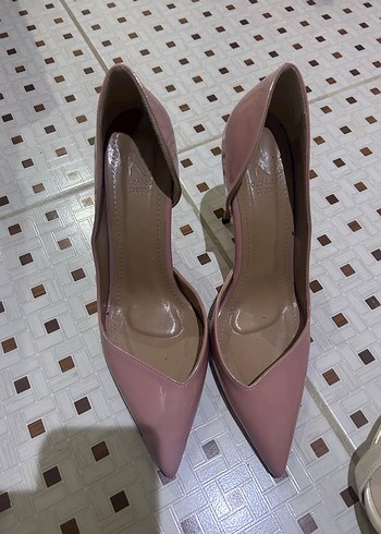 Pembe Rugan Stiletto Topuklu Kadın Ayakkabı - Görsel 2