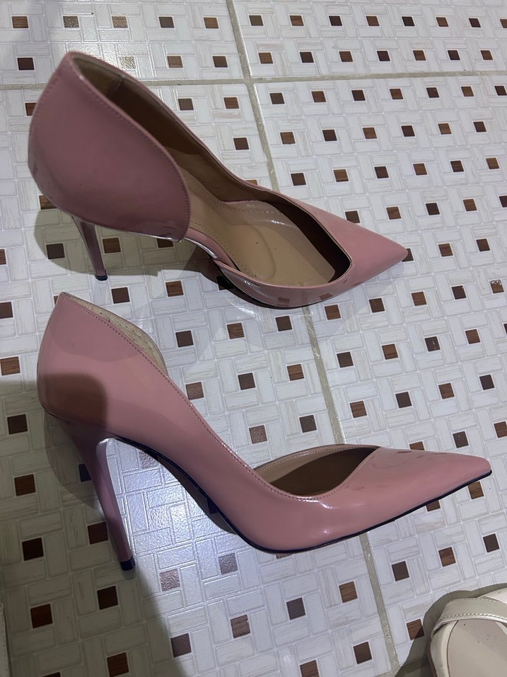 Pembe Rugan Stiletto Topuklu Kadın Ayakkabı - Görsel 4