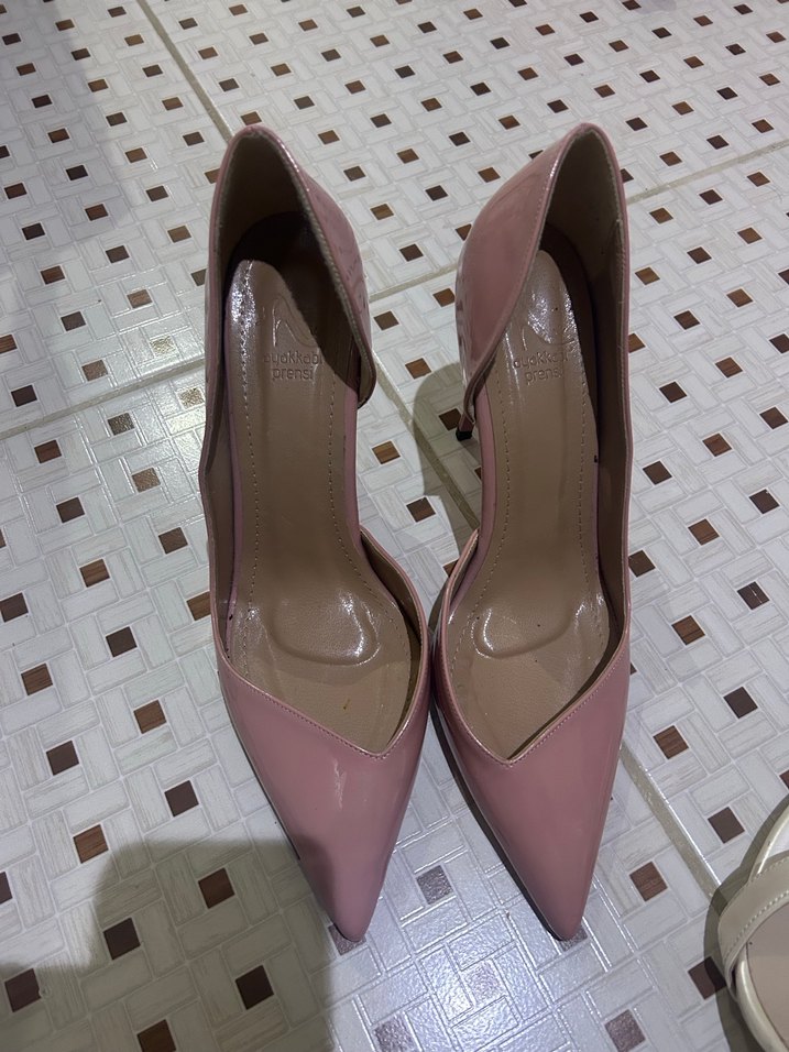 Pembe Rugan Stiletto Topuklu Kadın Ayakkabı - Görsel 2