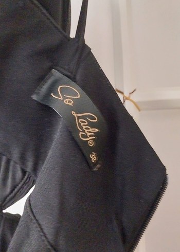 Siyah Uzun Drapeli Straplez Gotik Elbise - Görsel 5