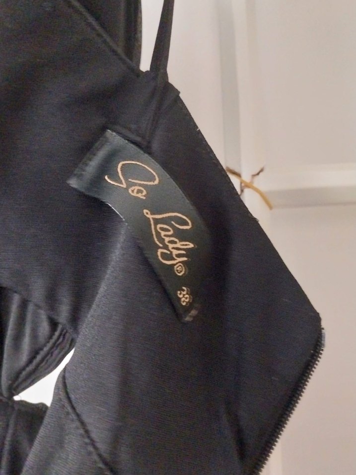 Siyah Uzun Drapeli Straplez Gotik Elbise - Görsel 5