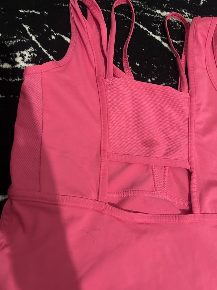 Pembe V Yaka Kolsuz Spor üst - Görsel 4