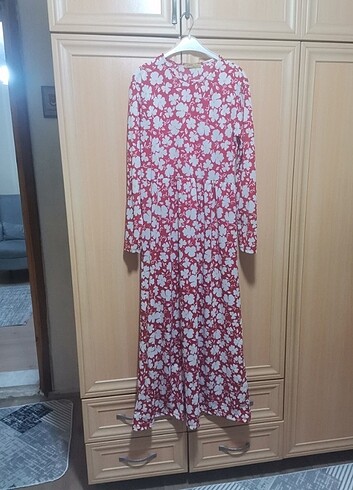 s Beden bordo Renk Günlük elbise az giyildi durumu güzel