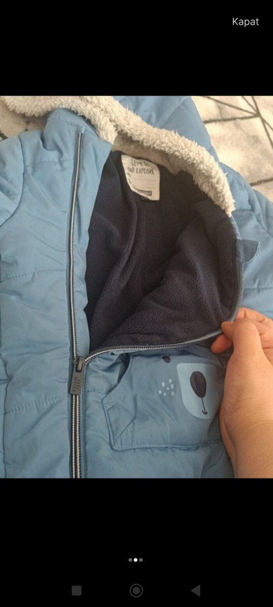 Mavi Kürklü Erkek Bebek Tulum - Görsel 2