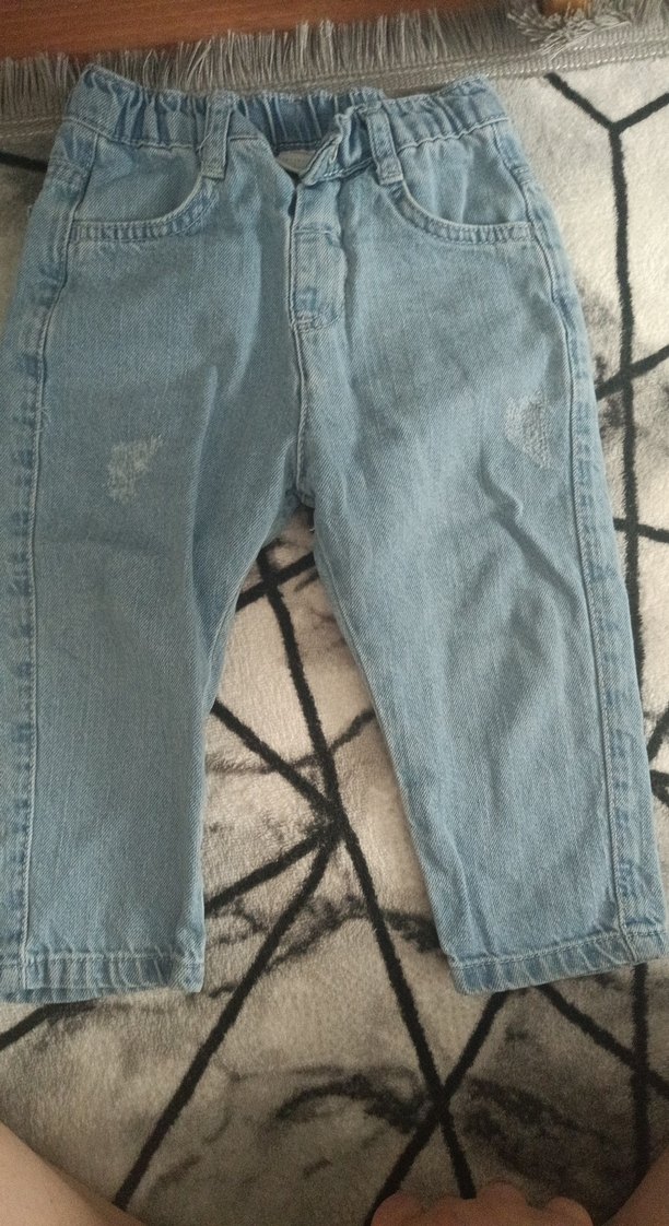 Düğmeli Gri Mavi Erkek Kot Pantolon - Görsel 2