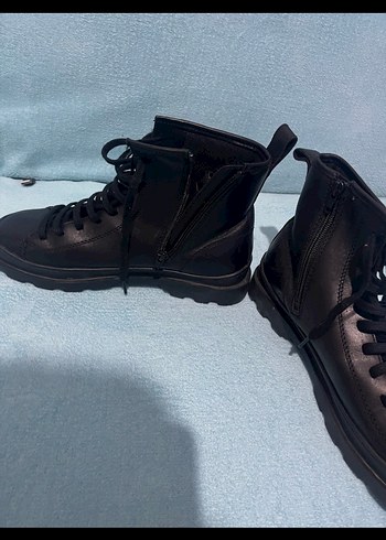 Siyah Deri Stiletto Topuklu Bot - Görsel 2