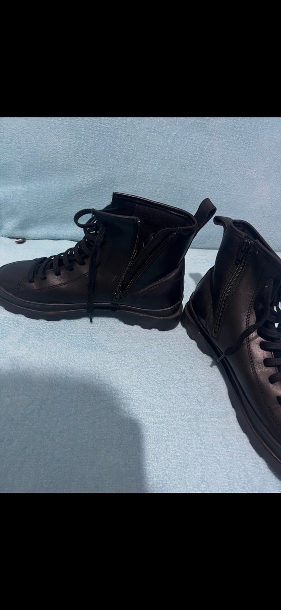 Siyah Deri Stiletto Topuklu Bot - Görsel 2