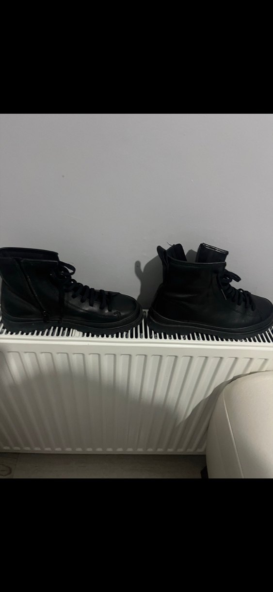 Siyah Deri Stiletto Topuklu Bot - Görsel 3