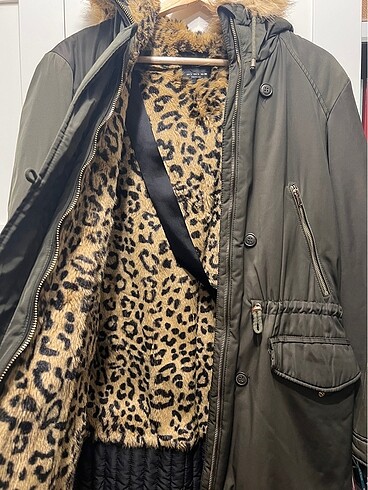 l Beden Mango içi kürklü Anorak