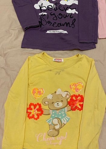 Kız Çocuk Çok Renkli Uzun Kollu Tişörtler - Görsel 2