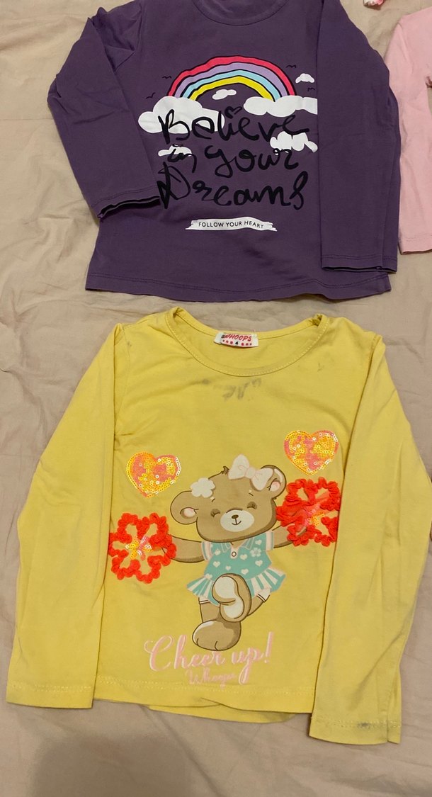 Kız Çocuk Çok Renkli Uzun Kollu Tişörtler - Görsel 2