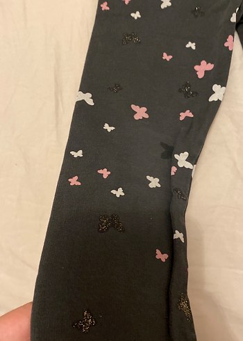 Kelebek Desenli Gri Kız Tayt - Görsel 4