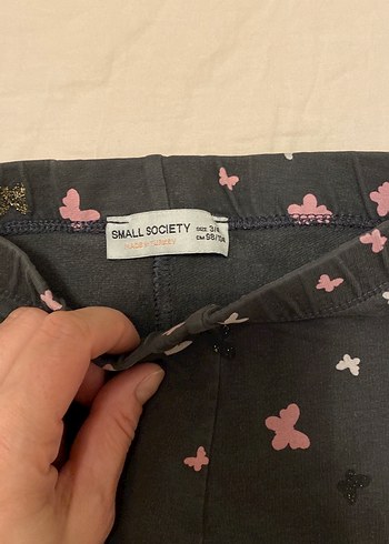 Kelebek Desenli Gri Kız Tayt - Görsel 3