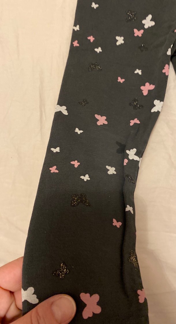 Kelebek Desenli Gri Kız Tayt - Görsel 4