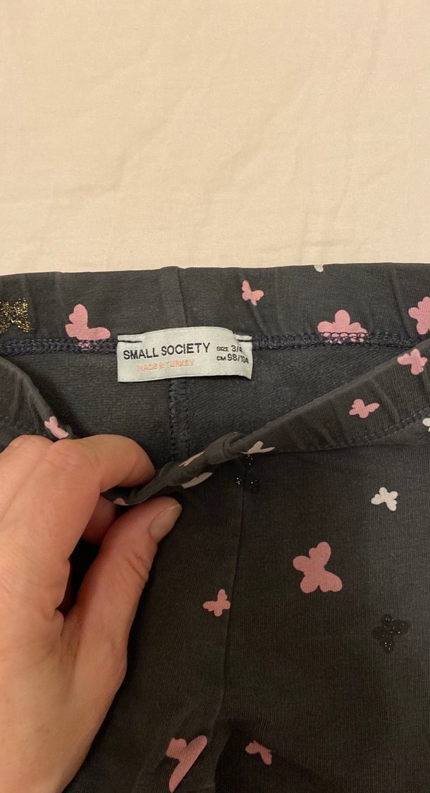 Kelebek Desenli Gri Kız Tayt - Görsel 3