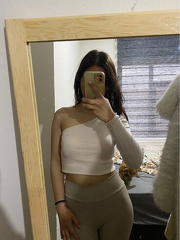 H&M HM crop toz pembe