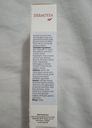 Dermoten göz çevresi kremi - Görsel 2