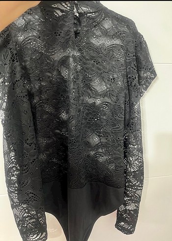 Siyah dantel bluz - Görsel 6