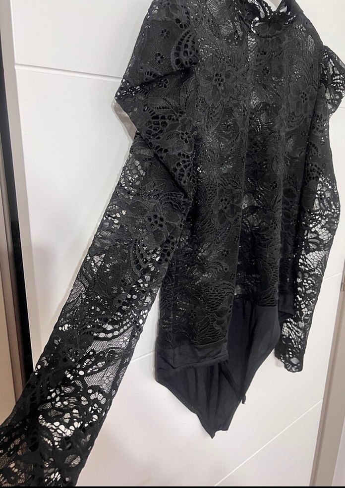 Siyah dantel bluz - Görsel 3