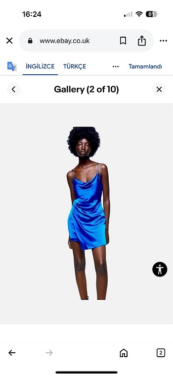 Zara saten elbise