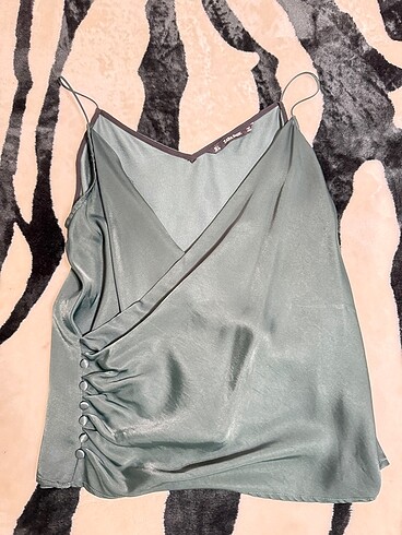 Zara yeşil bluz