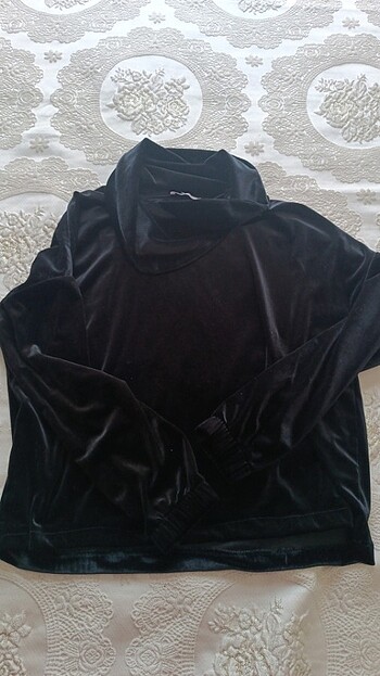 Siyah kadife sweat