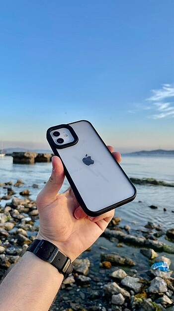 iPhone şeffaf-siyah kılıf 11/12/13/14 Pro max