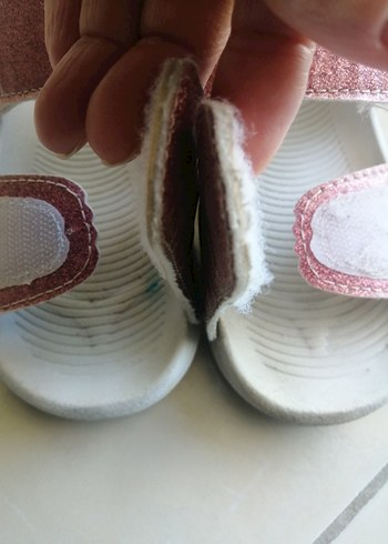 Pembe Parlak Cırt Cırtlı Kız Sandalet - Görsel 6