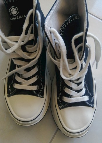 Kadın Beyaz sıyah Sokak Stili Spor Ayakkabı - Görsel 6