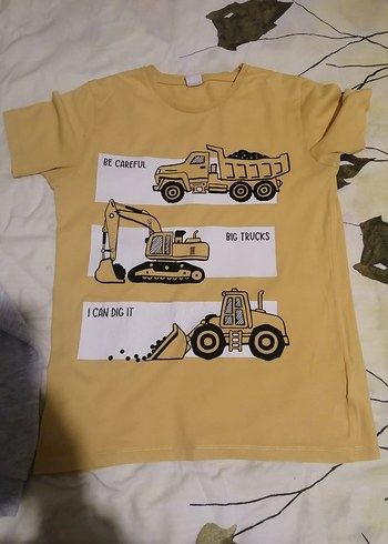 Erkek Çocuk Gri ve Sarı Baskılı Sweatshirt - Görsel 2