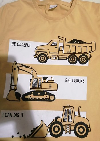 Erkek Çocuk Gri ve Sarı Baskılı Sweatshirt - Görsel 4