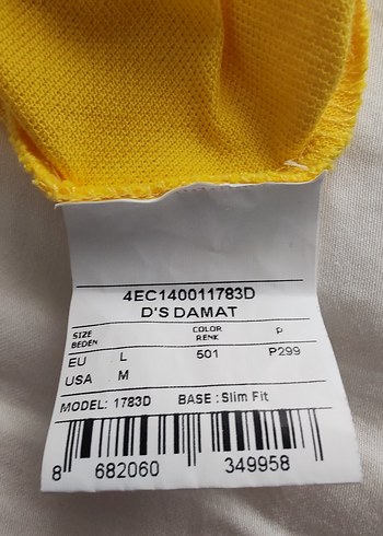 DAMAT TWN Erkek Sarı Polo Yaka Kısa Kollu Tişört - Görsel 3