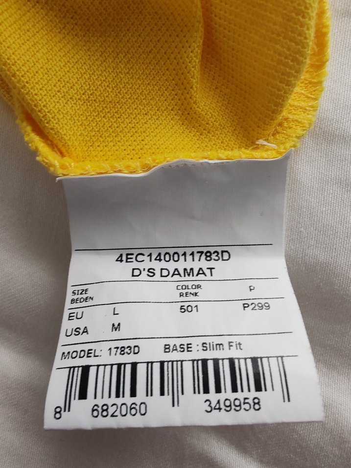 DAMAT TWN Erkek Sarı Polo Yaka Kısa Kollu Tişört - Görsel 3